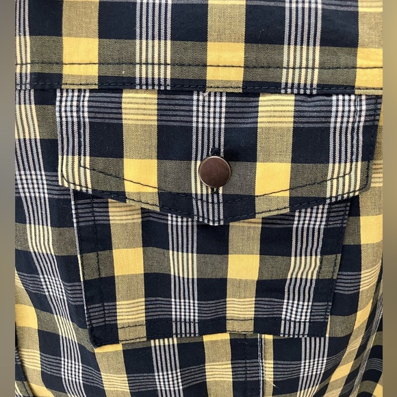 Christopher & Banks Women’s Navy & Yellow Plaid Long Sleeve Shirt. Size L. NWOT. - Picture 4 of 5